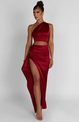 Fioreclo Halsea Maxi Skirt in Wine