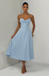 Fioreclo Harlowe Midi Dress in Glacier Blue