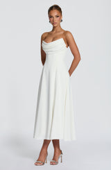 Fioreclo Harlowe Midi Dress in Ivory
