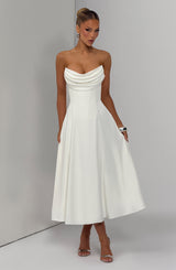Fioreclo Harlowe Midi Dress in Ivory