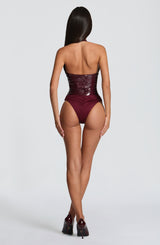 Fioreclo Harlyn Bodysuit in Cherry Lacquer