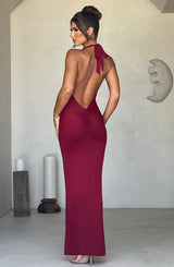 Fioreclo Harmonie Maxi Dress in Burgundy
