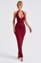 Fioreclo Harmonie Maxi Dress in Burgundy