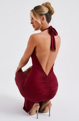 Fioreclo Harmonie Maxi Dress in Burgundy
