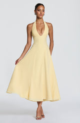 Fioreclo Haylen Midi Dress in Lemon