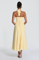 Fioreclo Haylen Midi Dress in Lemon