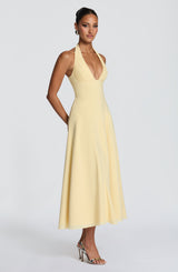 Fioreclo Haylen Midi Dress in Lemon