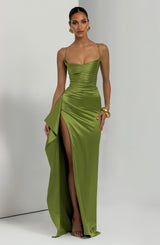 Fioreclo Helena Maxi Dress in Olive