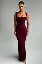Fioreclo Helenya Maxi Dress in Cherry Lacquer