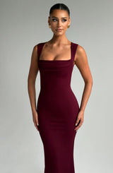 Fioreclo Helenya Maxi Dress in Cherry Lacquer