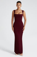 Fioreclo Helenya Maxi Dress in Cherry Lacquer
