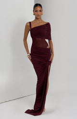 Fioreclo Henriella Maxi Skirt in Cherry Lacquer