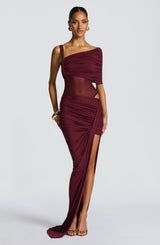 Fioreclo Henriella Maxi Skirt in Cherry Lacquer