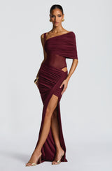 Fioreclo Henriella Maxi Skirt in Cherry Lacquer