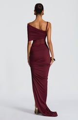 Fioreclo Henriella Maxi Skirt in Cherry Lacquer