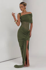 Fioreclo Henriella Maxi Skirt in Khaki
