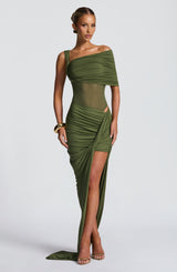Fioreclo Henriella Maxi Skirt in Khaki
