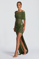 Fioreclo Henriella Maxi Skirt in Khaki
