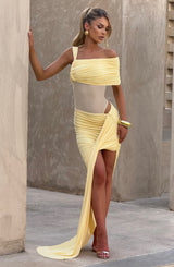 Fioreclo Henriella Maxi Skirt in Lemon