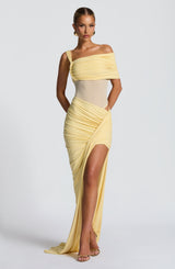 Fioreclo Henriella Maxi Skirt in Lemon