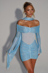 Fioreclo Hydria Mini Dress in Aqua