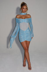 Fioreclo Hydria Mini Dress in Aqua
