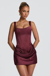 Fioreclo Imogena Mini Dress in Cherry Lacquer