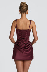 Fioreclo Imogena Mini Dress in Cherry Lacquer