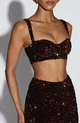 Fioreclo Inara Bralette in Plum Brown