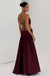 Fioreclo Indianne Maxi Dress in Cherry Lacquer