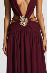 Fioreclo Indianne Maxi Dress in Cherry Lacquer