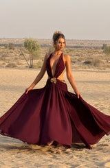 Fioreclo Indianne Maxi Dress in Cherry Lacquer