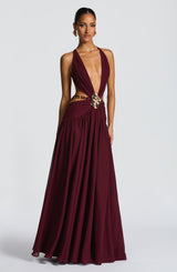 Fioreclo Indianne Maxi Dress in Cherry Lacquer