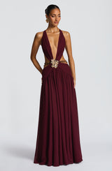 Fioreclo Indianne Maxi Dress in Cherry Lacquer