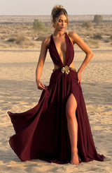 Fioreclo Indianne Maxi Dress in Cherry Lacquer
