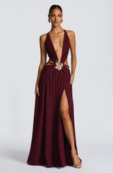 Fioreclo Indianne Maxi Dress in Cherry Lacquer