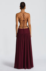 Fioreclo Indianne Maxi Dress in Cherry Lacquer
