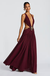 Fioreclo Indianne Maxi Dress in Cherry Lacquer