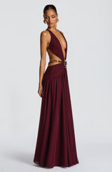 Fioreclo Indianne Maxi Dress in Cherry Lacquer