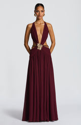 Fioreclo Indianne Maxi Dress in Cherry Lacquer