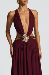 Fioreclo Indianne Maxi Dress in Cherry Lacquer