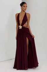 Fioreclo Indianne Maxi Dress in Cherry Lacquer