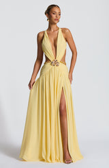 Fioreclo Indianne Maxi Dress in Lemon