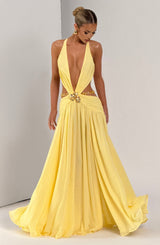 Fioreclo Indianne Maxi Dress in Lemon