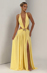 Fioreclo Indianne Maxi Dress in Lemon