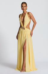 Fioreclo Indianne Maxi Dress in Lemon