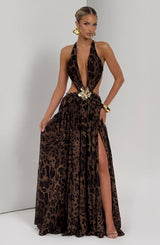 Fioreclo Indianne Maxi Dress in Leopard Print