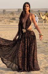 Fioreclo Indianne Maxi Dress in Leopard Print