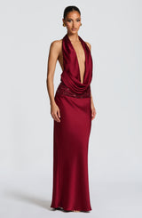 Fioreclo Irina Maxi Skirt in Burgundy