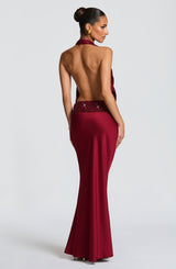 Fioreclo Irina Maxi Skirt in Burgundy
